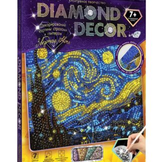 Розв. творчий набір DIAMOND DECOR (картина по номерах стразами+глітер +лак) 01-06