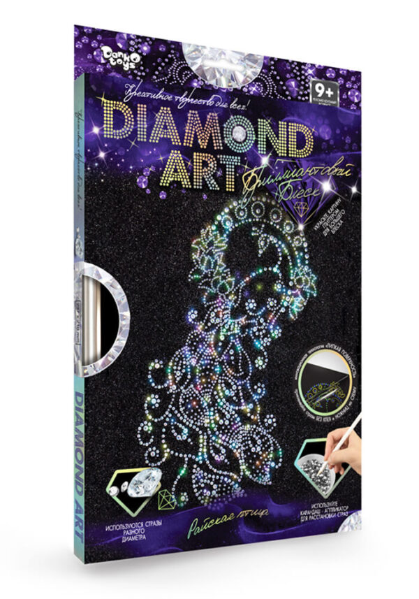 Набір для творчості DIAMOND ART (картина стразами+глітер) з рамкою 01-07 - Птах