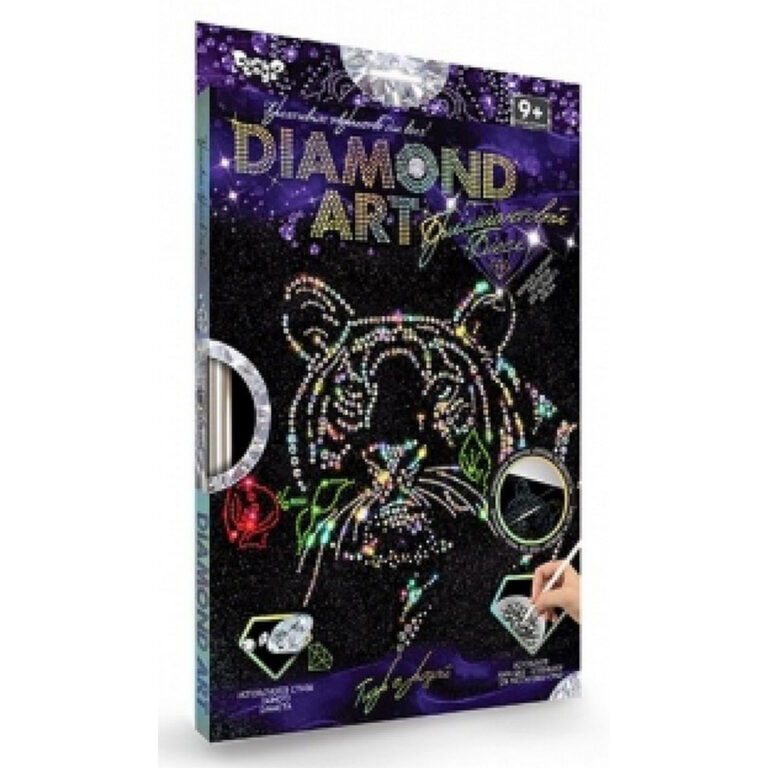 Набір для творчості DIAMOND ART 01-09 Тигр з трояндою